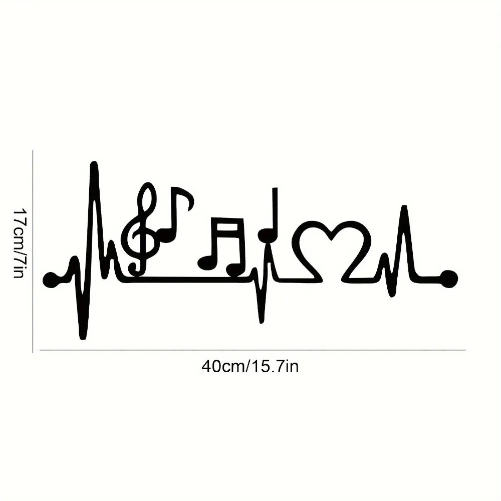 Electrocardiogram Music Metal Wall Art, Heart Rhythm Love Design for Music Lovers Home Deco