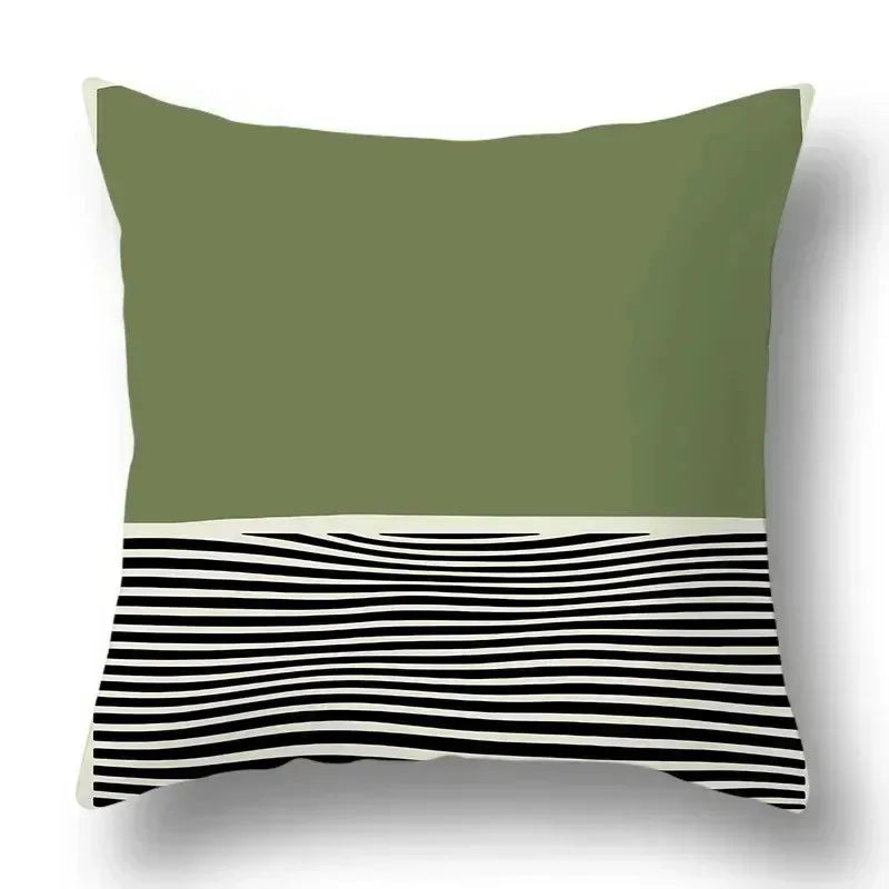 Simple Green Car Ornaments Double-sided Printed pillow cover Short plush Suitable living rooms bedrooms sofa throw cushion cover