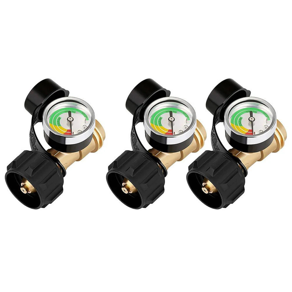 Propane Tank Gauge Level Indicator QCC1/Type 1 Connection Gas Pressure Meter for BBQ Gas Grill Cylinder RV Camper and More