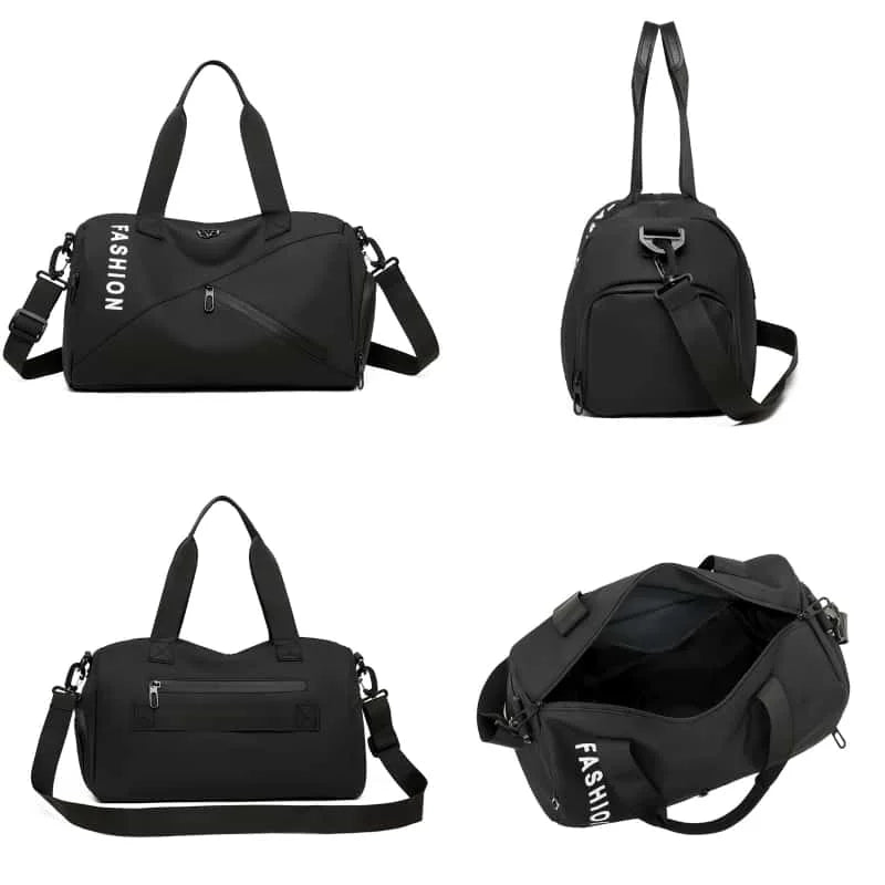 Women's Large Capacity PU Duffel Bag Water Resistant Weekender Gym Bag with Wet Pocket Overnight Travel Bag for Sports & Fitness