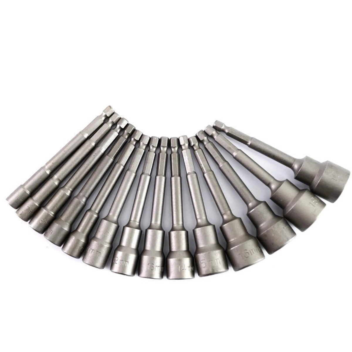 Magnetic Impact Nut Screwdrive Socket Set Metric Grade Nut  Driver Drill Bit Set 6.35mm Hex Shank 100mm Drill Bits Adapter Tools