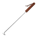 BBQ Meat Flipper Hook Outdoor Camping Food Turner Hook with Wooden Handle Reusable Barbecue Food Flipper Grilling Cooking Tool