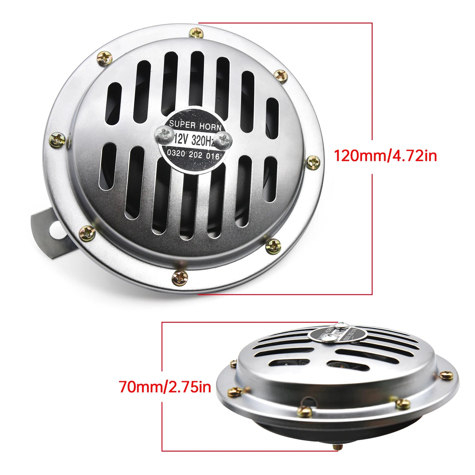 2PCS Universal Waterproof 12V Hi Low Tone Motorcycle Car Electric Super Horn Electric Disc Speaker Car Reversing Horn