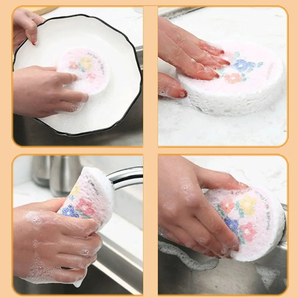 4Pcs Magic Wipe Cleaning Sponges Cotton Scouring Pads Wood Pulp Dishwashing Sponge Melamine Dishcloth Wood Pulp Washing Tool