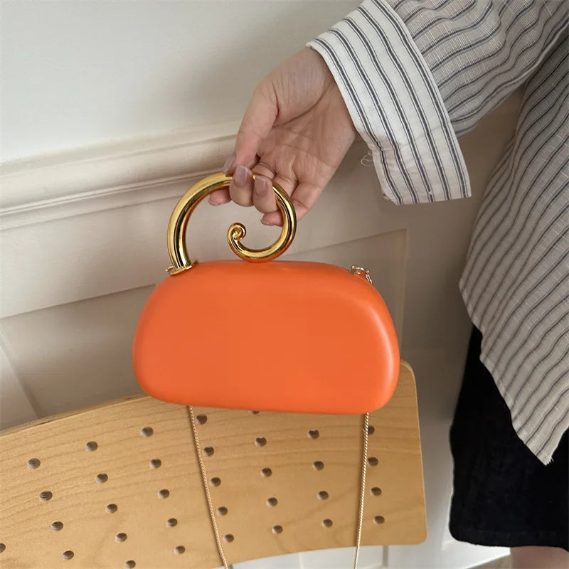 2026 New Fashion Design Irregular Handle Women's Evening Box Bag Luxury High End Party Clutch Handbag Bride Trend Crossbody Bag