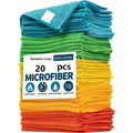 20pcs [Microfiber |Cleaning] Super Absorbent Ultra-Random Color Fine Microfiber Cleaning Cloth Set-Polyester|Streak-Free Shine,