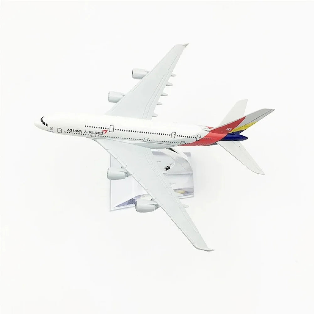 16cm Asiana Airlines A380 Plane Collectible Miniatures Airplane Model Aircraft Model Diecast Metal 1/400 Scale Planes