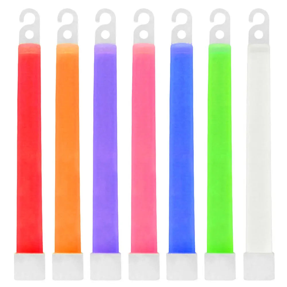 10pcs Camping Glow Sticks Waterproof 6 Inch Concert Party Light Stick with Hook  Hiking Camping Equipment