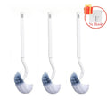 S Shaped Toilet Brush Wall-Mounted Cleaning Brushes Long Handled Soft Bristles Brush 360° No Dead Corner Bathroom Accessories