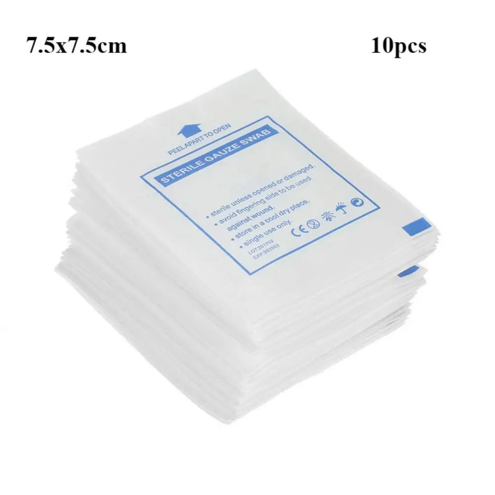 10Pcs 5x5cm 7.5x7.5cm 10x10cm Breathable Degreased Gauze Wound Dressing Band Aid Bandage Large Wound Aid Wound Bandage