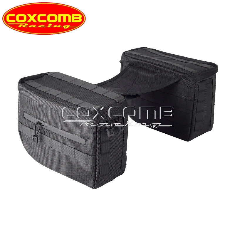Motorcycle Saddlebag Luggage Tail Side Black Luggage Saddle Bags For Harley Softail Sportster Dyna FXR Custom Touring Club Style