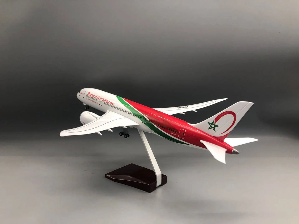 787 Airplane Model Royal Air Maroc 1/130 Scale Plane with Stand Wheels for Adult Aviation Souvenir Hobby Collection Toy Gift
