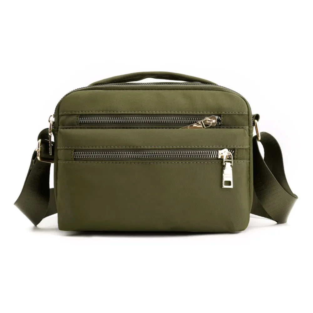 Casual Multi Layer Nylon Crossbody Bag Zipper Canvas Women Backpack Korean Style Waterproof Oxford Shoulder Bag Travel