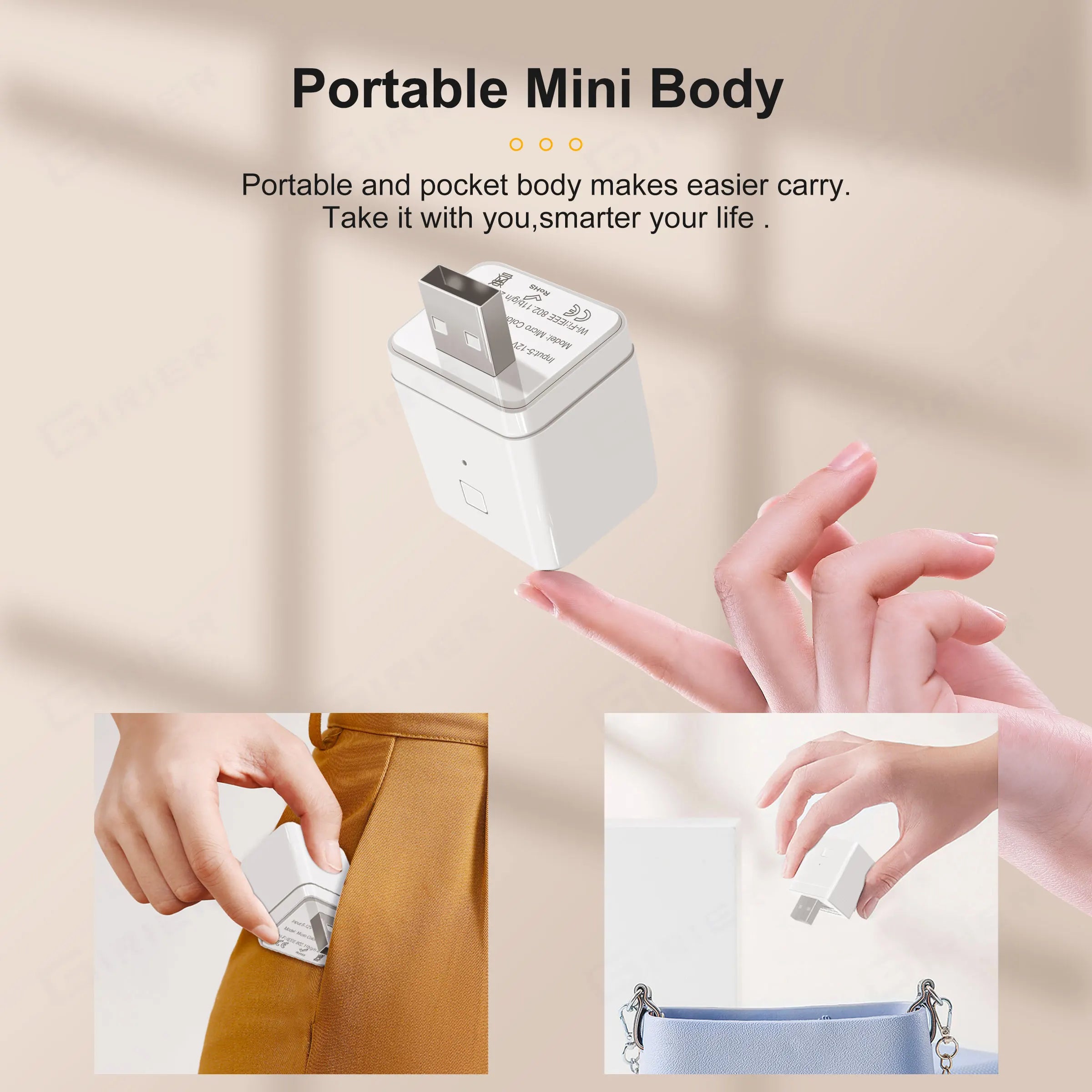 GIRIER Tuya Smart Micro USB Adaptor Switch 5V, WiFi Mini USB Power Adaptor Compatible with Alexa Hey Google for Home Automation
