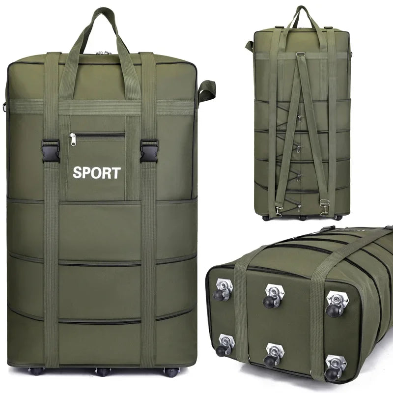 Large Capacity Dormitory Cotton Quilt Storage Bag with Wheels Travel Bag Student Luggage Bag Oxford Cloth Waterproof Dustproof