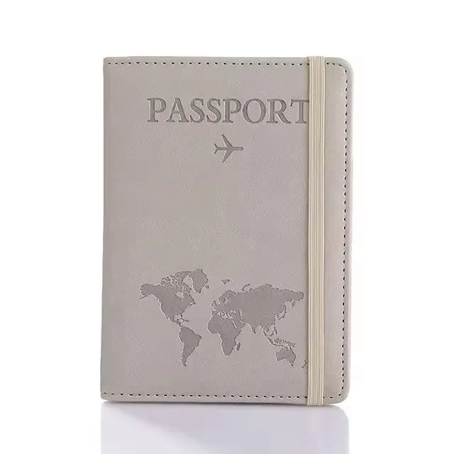 Vintage RFID PU Leather Passport Cover Multi-Function Wallet Case with ID Bank Card Slots for Women & Men Travel Accessory