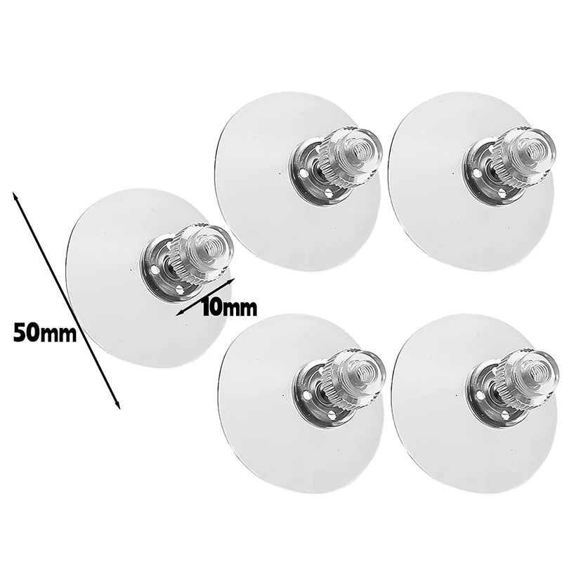 25/32/41/50mm Transparent Suction Cup Hook with Screws Self Adhesive Mushroom Head Sucker Pads Hooks Waterproof Wall Holders