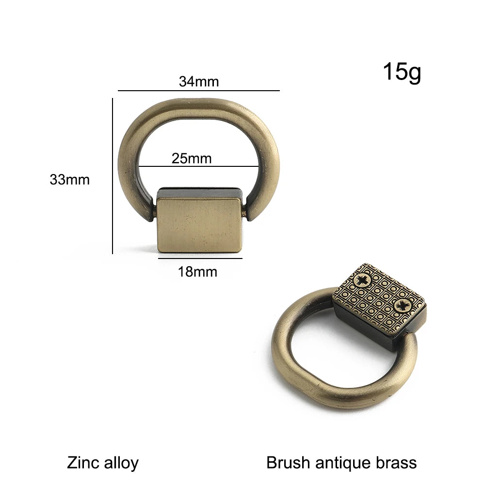 10/40/100PCS Metal O Ring Stud Rivet Screwback Bag Side Edge Anchor Buckles With Screws For Purse Handbag Belt DIY Accessories