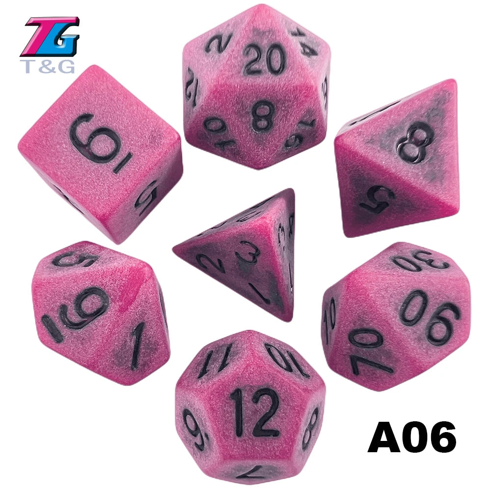 Polyhedral Dice TRPG DNDGame Games 7Pcs/Set D4 D6 D8 D10 D12 D20 Multi Sides for Board Game