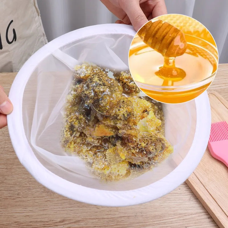 Honey Strainer Filter Screen Purifier Food Grade Nylon Food Soy Milk Filter Bags Fiber Beekeeping Equipment Tool Kitchen Gadgets
