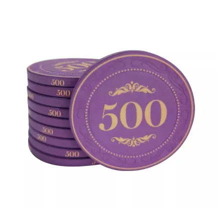 10pcs Poker Chips 43mm Ceramic Matte Texture Professional Texas Poker Botton Code Baccarat Game Board Table Entertainment Set