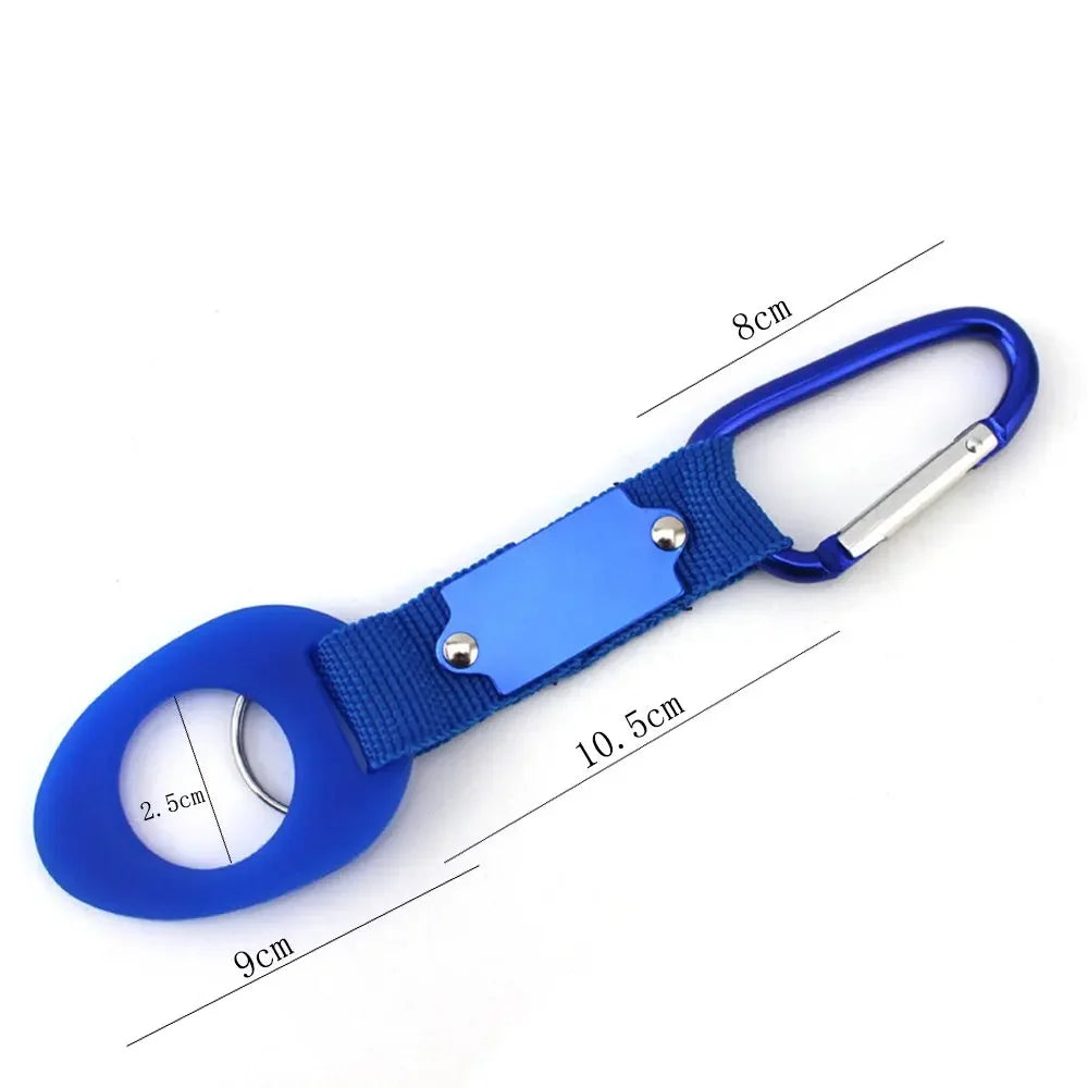 1pc Sports Outdoor Kettle Buckle Carabiner Water Bottle Holder Camping Hiking Aluminum Rubber Buckle Hook High Quality