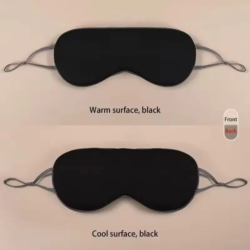 Sleep Mask Warm Cold Dual-Use Soft Silk Eye Mask Night Blackout Blindfold Eye Shade with Adjustable Elastic Strap Travel Shade