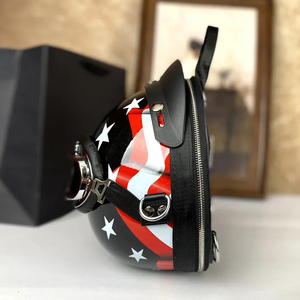 Fashionable Single Shoulder Crossbody Women's Bag, Creative Personality, Funny Helmet Bag, Streetwear Style Bag, Round Backpack