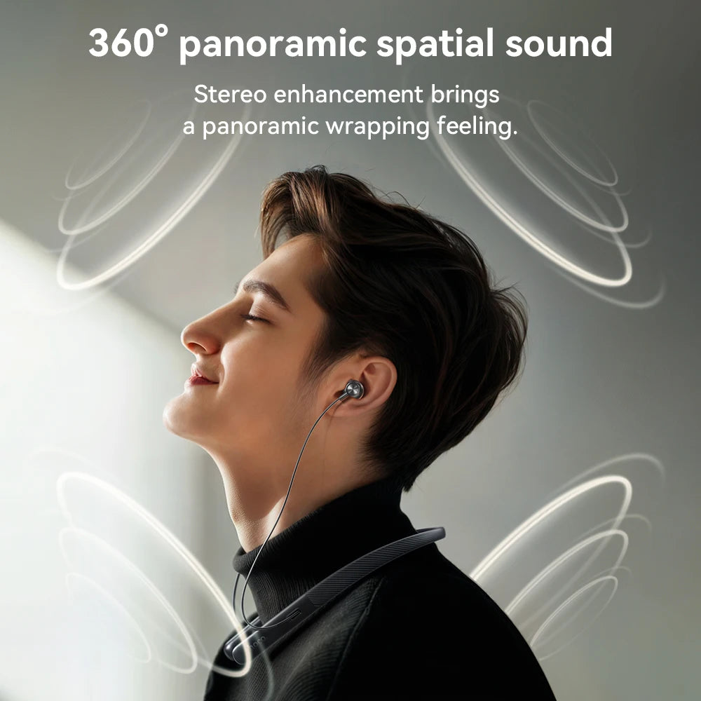 HOCO Comfortable Neckband Wireless Bluetooth 5.4 Earphone 14mm Speaker HiFi Stereo Audio Sports Earbuds Support For Smart Phone