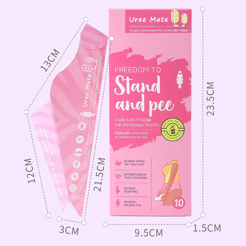 10PCS Disposable Female Urination Device Women Urinal Funnel For Pregnant Travel Camping Outdoor Portable Standing Pee Paper Cup