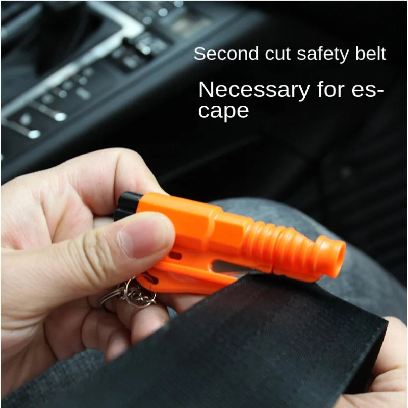 Mini Car Safety Hammer Emergency Rescue Kit Key Chain with Knife Seat Belt Cutter Window Glass Breaker Life Saving Tool