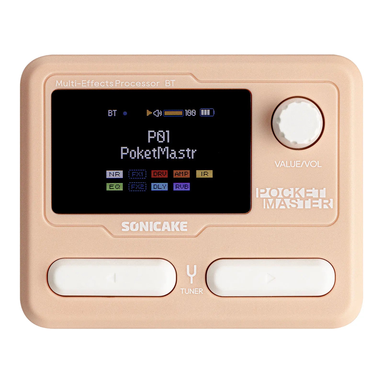 SONICAKE Pocket Master Colorful Pedal English Version Guitar Bass Amp 100+ Multi-Effects Pedal Wireless APP Control QME-10