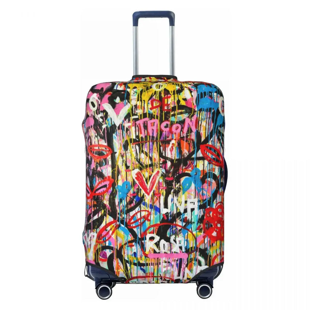 Custom Colorful Abstract Graffiti Camouflage Pop Art Suitcase Cover Dust Proof Travel Luggage Covers for 18-32 inch
