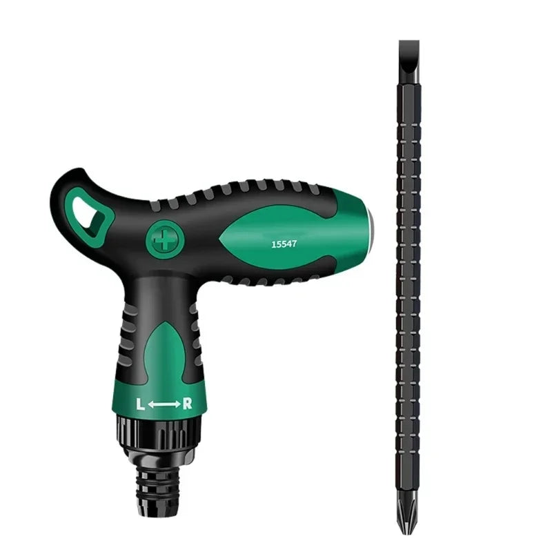 2 in 1 T-Shape Household Ratchet Handle Screwdriver Set Ratchet Screwdriver Bit Insulated Handle For Electrician Tool in