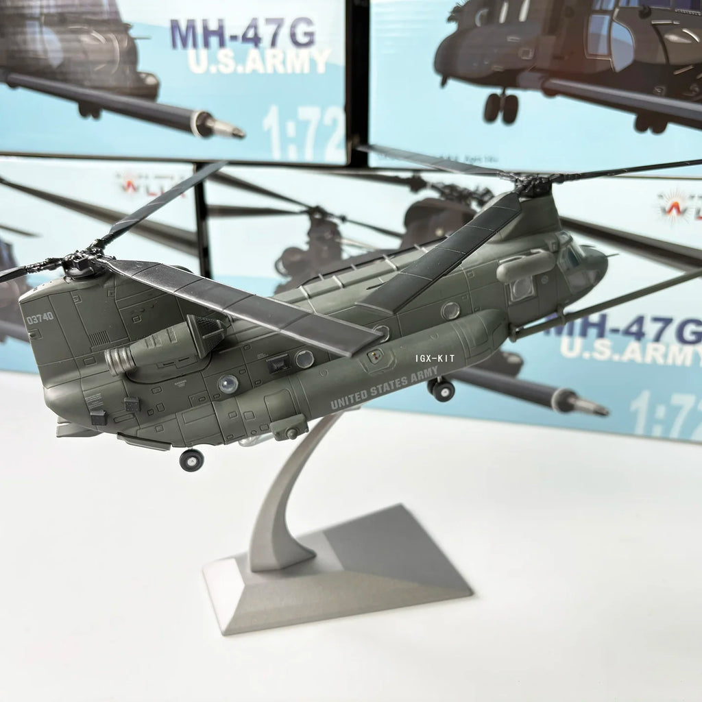 1:72 Scale USA MH-47G Chinook Twinrotor Heavy Helicopter MH47 Aged Diecast Static Aircraft Model Military Collection Gif