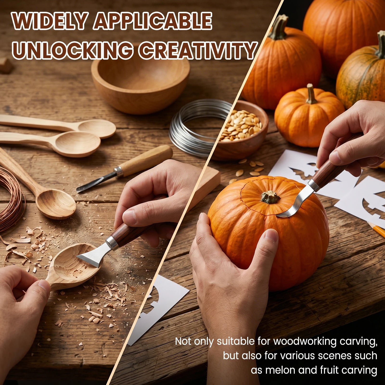 Wood Carving Tools Knife Kit for Whittling Spoon Ergonomic Carving Chisel Set Sharp Whittling Knife for Beginners Woodworking