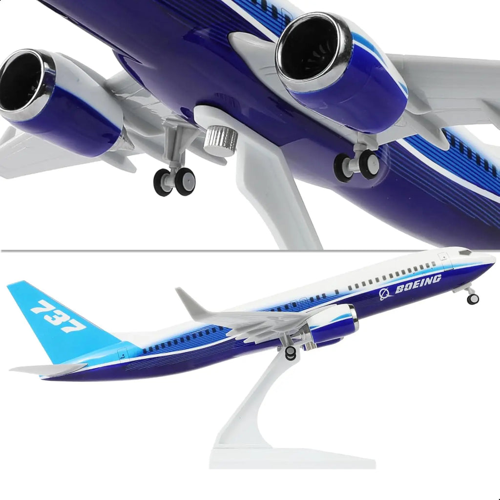 30cm B737 Prototype diecast resin Airplane Model Toy Kit with Stand Wheel for Birthday Holiday Aviation Gift or Collectible