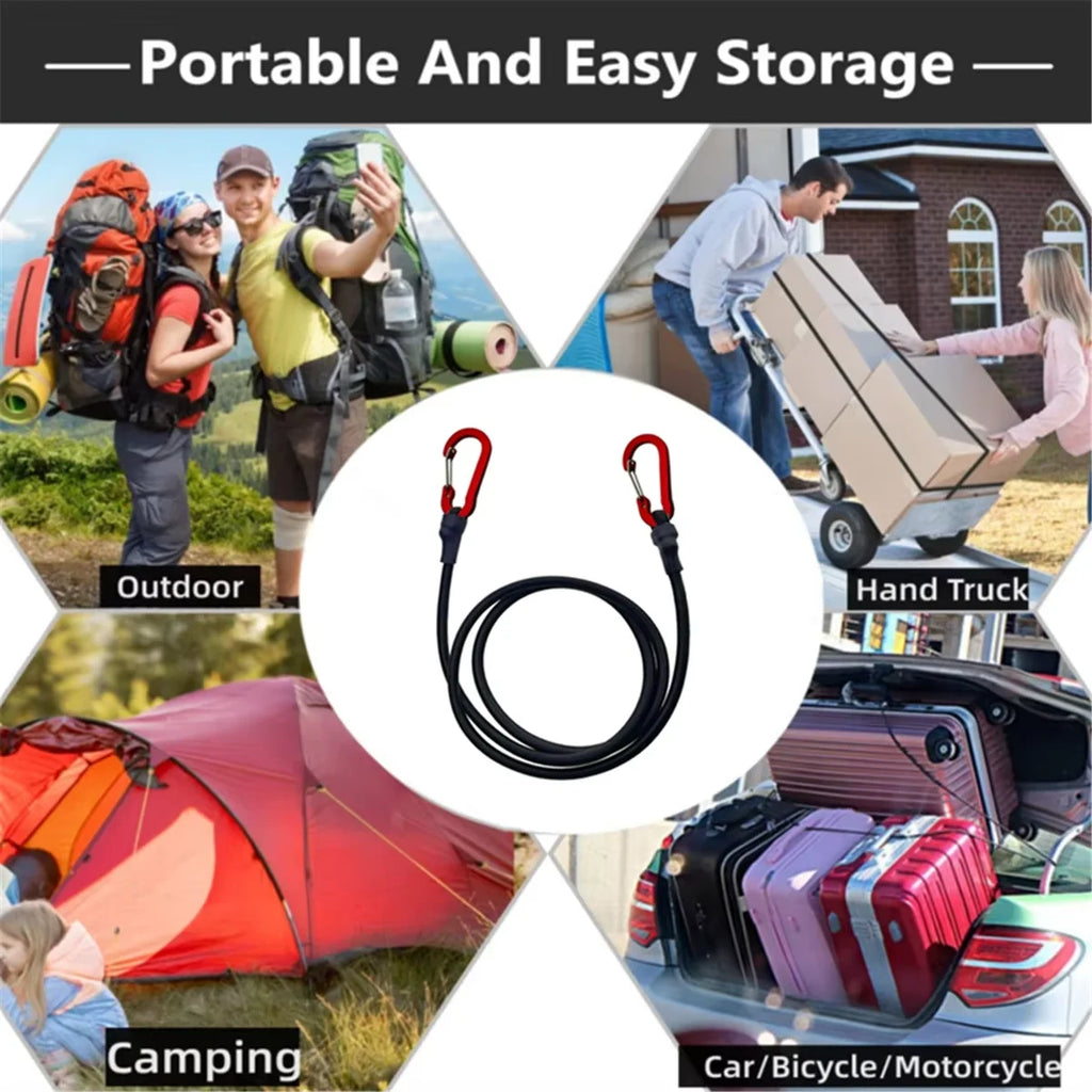 For Camping Luggage Bicycle Cargo Multipurpose Tie Down Utility Rope Pack Adjustable Elastic Strap with Hooks 6/8mm Bungee Cord