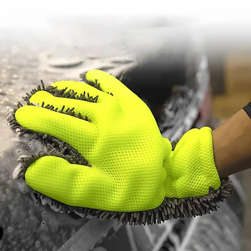Automobile Cleaning Tools 1 2 Pack Microfiber Car Wash Gloves Sponges for Vehicle Detailing Home Washing