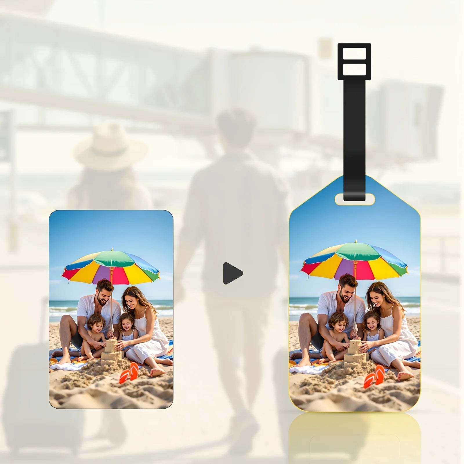 Custom Photo Leather Luggage Tags, Colorful Pattern Boarding Pass Tags Travel Accessories Meaningful Gift for Friends and Family
