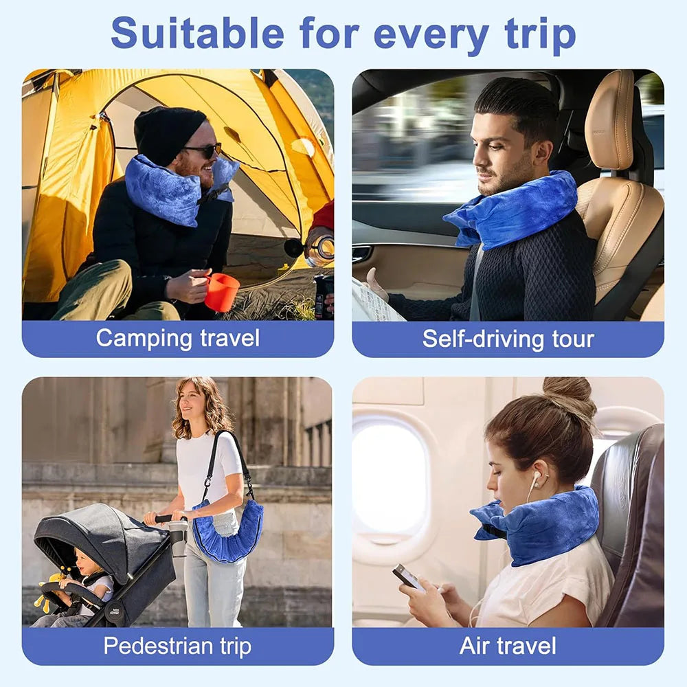 Multifunctional Fillable Travel Neck Pillow bag With Storage Pouch Comfortable U-Shaped Pillow Luggage Pillowcase Portable bag