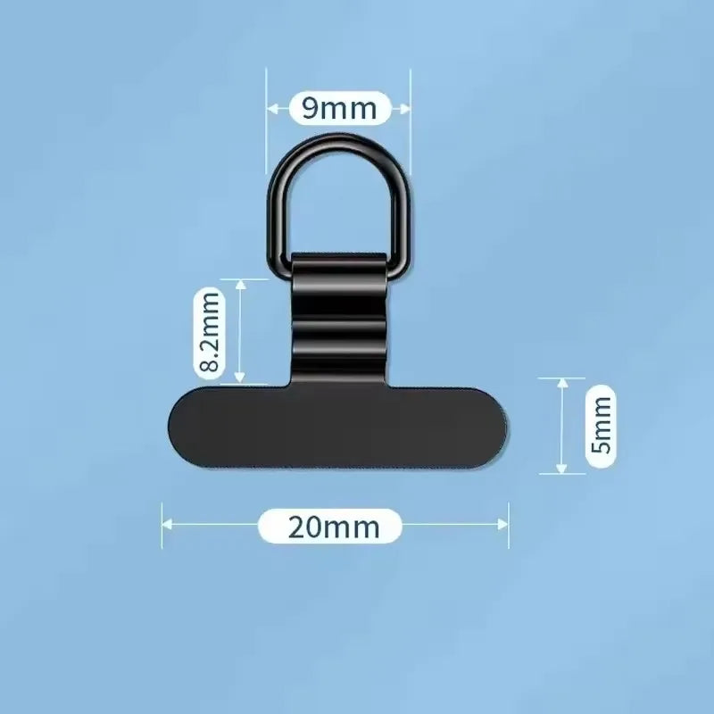 Mini Ultra-Thin Stainless Steel Mobile Phone Lanyard Patch Pad Silent Hole Clip Charging Port Gasket Lanyard Tab Card for iPhone