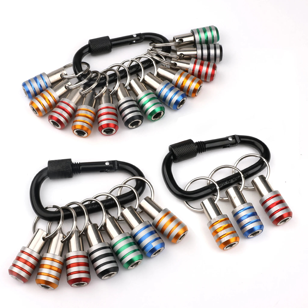 3/7/12Pcs Hex Shank Screwdriver Bit Holder 1/4 Inch With Carabiner Portable Quick-change Extension Bar Keychain Screw Adapter