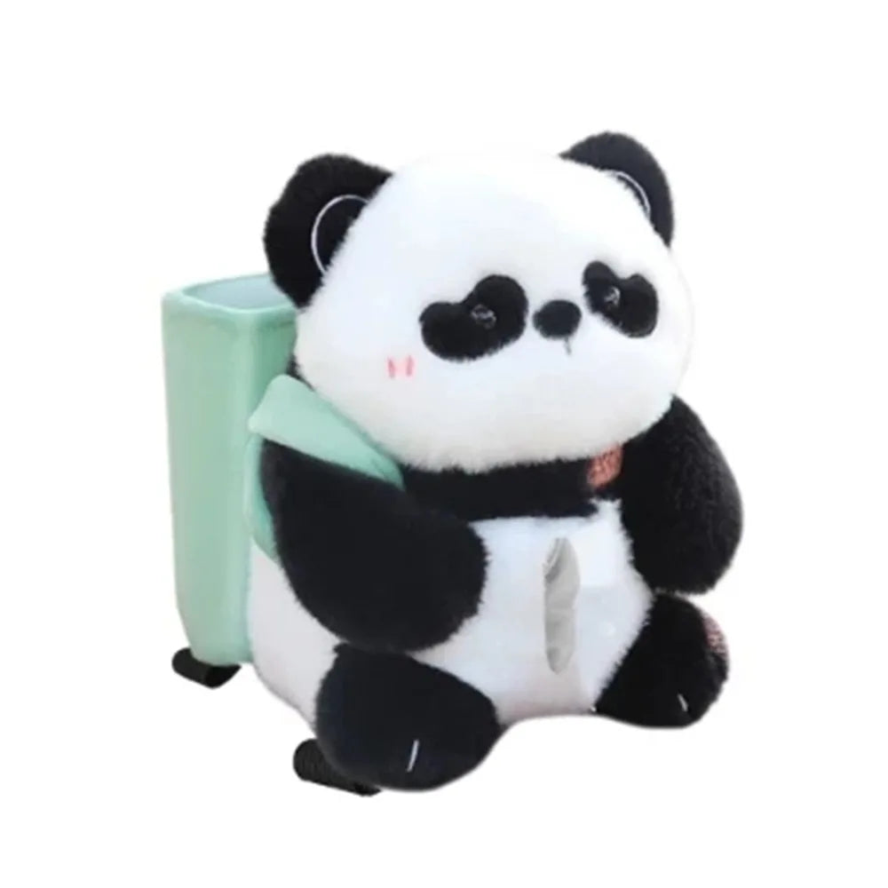 Plush Bear Car Tissue Box 2-in-1 Car Tissue Box and Trash Can Cute Napkin Tissue Paper Holder Creative Car Armrest Tissue Case