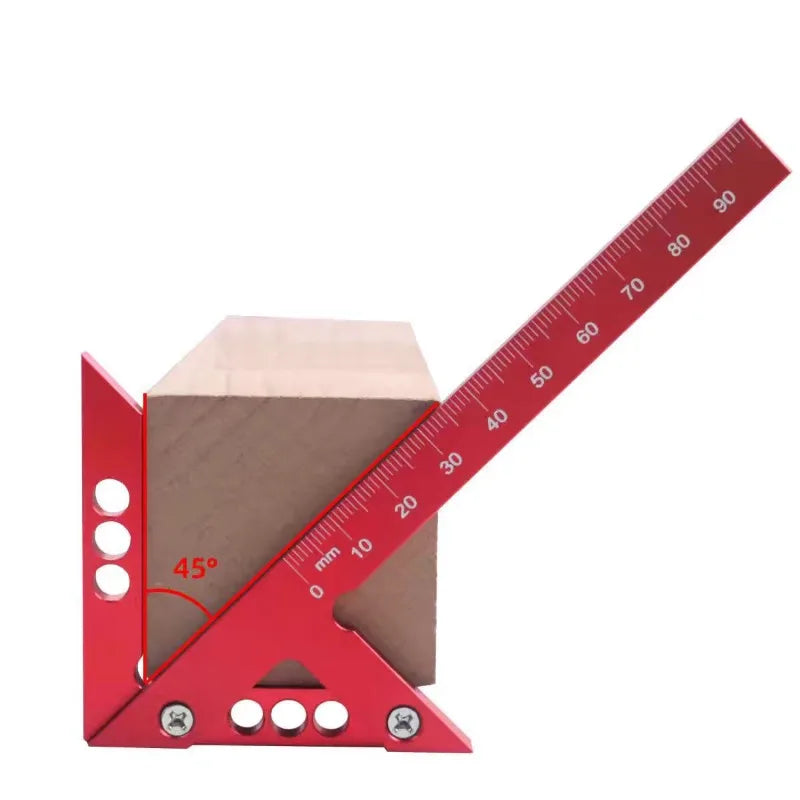45/90 Degree Center Finder Woodworking Square Right Angle Line Gauge Aluminum Scribe Carpenter Ruler Wood Measuring Tool