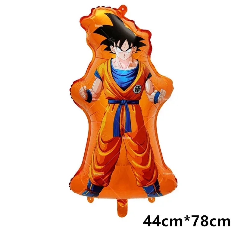 Dragoned Ball Z Balloons Happy Birthday Banner Goku Vegeta Ballons Party Decoration Plate Disposable Tableware Cake Topper Toy