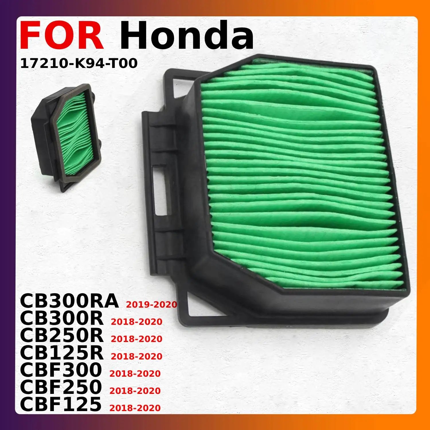 Motorcycle Parts Air Filter Sponge For Honda CB300RA CB300R CB250R CB125R CBF300 CBF250 CBF125 Honda 17210-K94-T00