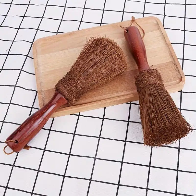 Palm Silk Wooden Handle Pot Brush Non-stick Oil Soft Hair Cleaning Brush Kitchen Stove Dishwashing Brush Cleaning Products