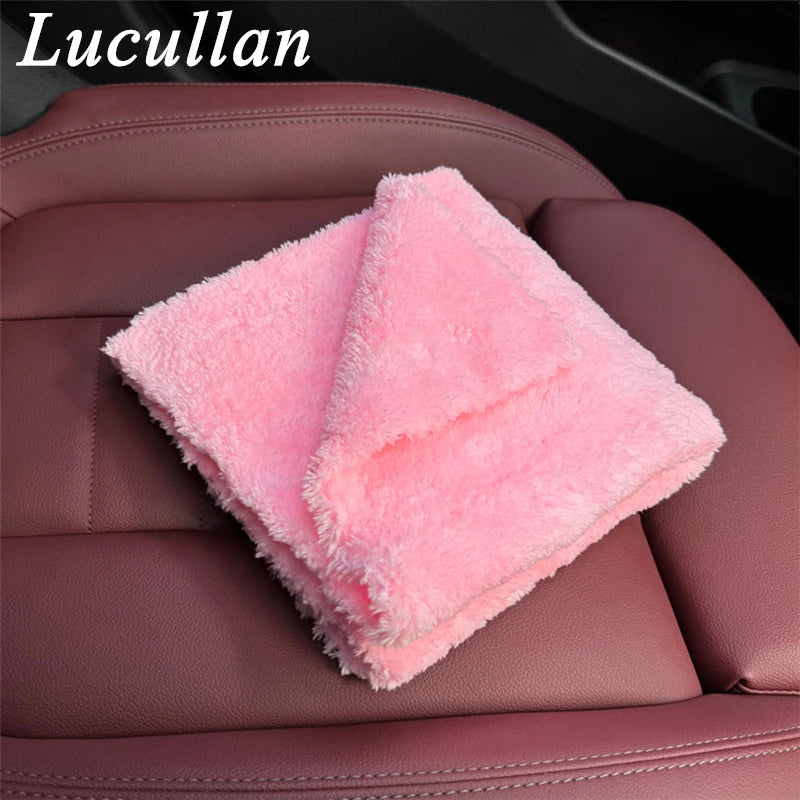 Lucullan 30/70 Super Glory Edgeless Plush Microfiber Towel 40x40cm 600GSM Cloths For Polishing Buffing Finishes Car Wash