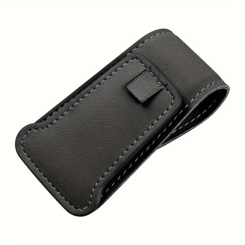 Magnetic Car Sun Visor Glasses Holder Clip - Auto Interior Accessories Universal Eyeglasses Storage Bracket with Buckle Closure